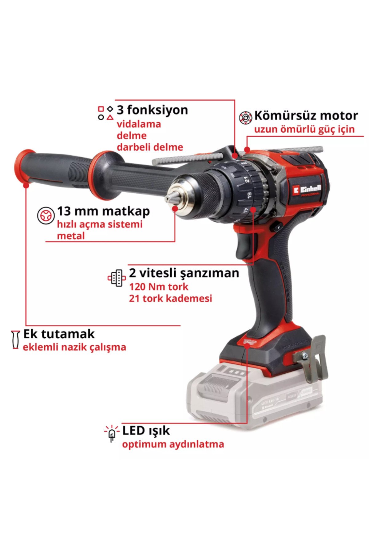 Tp-Cd 18/120 Lİ-İ BL +41 Solo Darbeli Vidalama 4514311 görsel 2