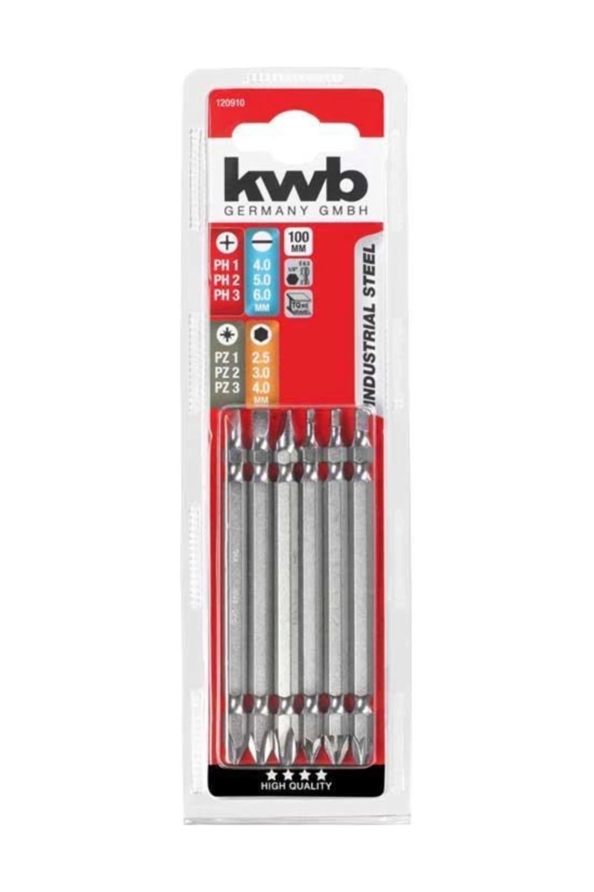 Doppelbit set 100mm 6tlg. Çift Taraflı Bits Uç 100mm6prç 49120910