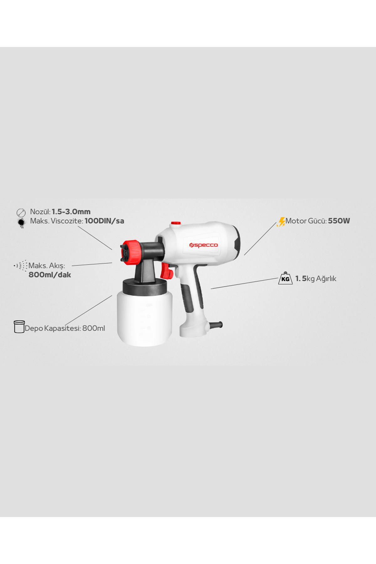 Sp-2060 Elektrikli Boya Tabancası | 550 W görsel 2